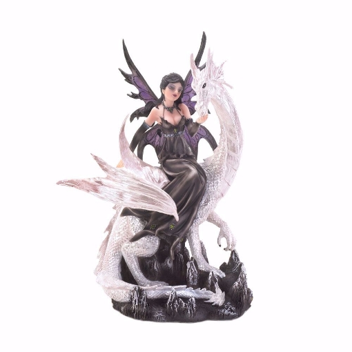 Picture of Night Tide Fairy with White Pearl Dragon Figurine