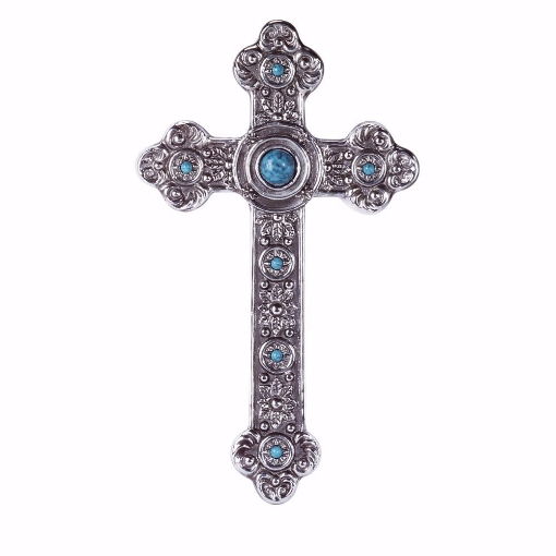 Picture of Silver and Turquoise Wall Cross