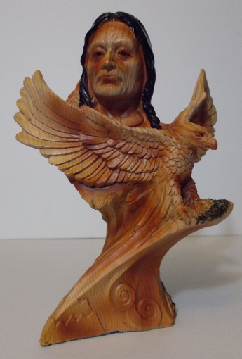 Picture of American Indian Bust  w/ Eagle