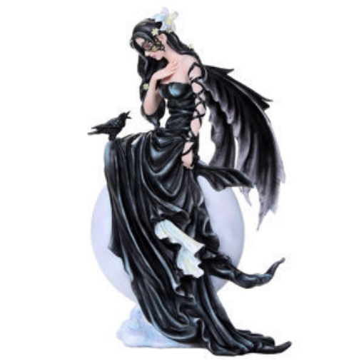 Picture of Dark Skies Fairy in Black with Raven