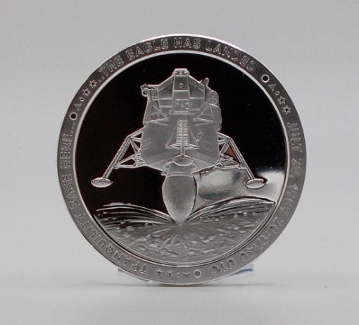 Picture of Apollo 11  | Eagle Landing | 50th Anniversary - July 20, 1969 - July 20, 2019  (1oz Silver Round Proof) Coin | (Limited Numbered Edition)