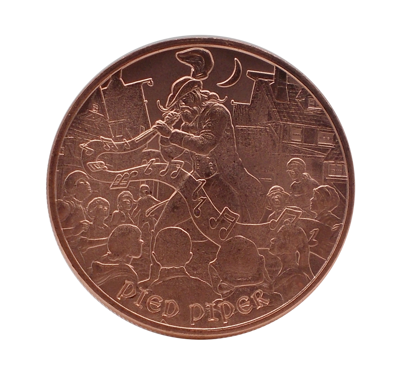 Picture of Medieval Legends  Pied Piper (1 oz Copper Round Coin)