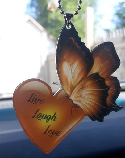 Picture of Heart with Butterfly (Live Laugh Love) Ornament