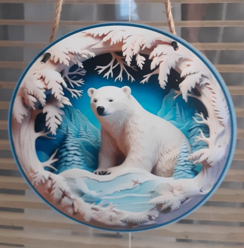 Picture of Polar Bear Wreath Wood 