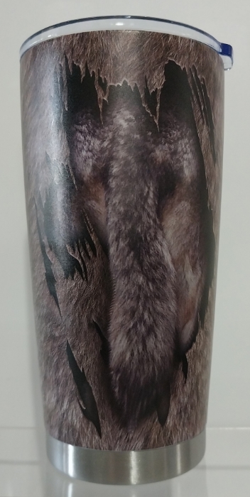 Picture of Wolf looking through Brown hide