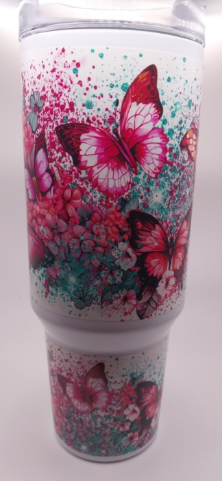 Picture of Butterflies Red and Pink Tumbler