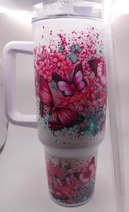 Picture of Butterflies Red and Pink Tumbler