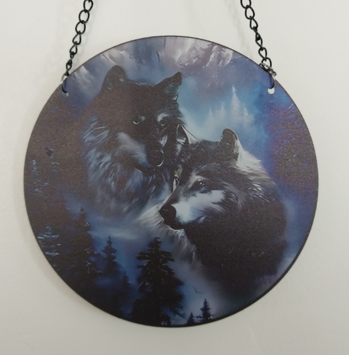 Picture of Wolf Family -Dark Gray Wolves- Nite (Sun Catcher)